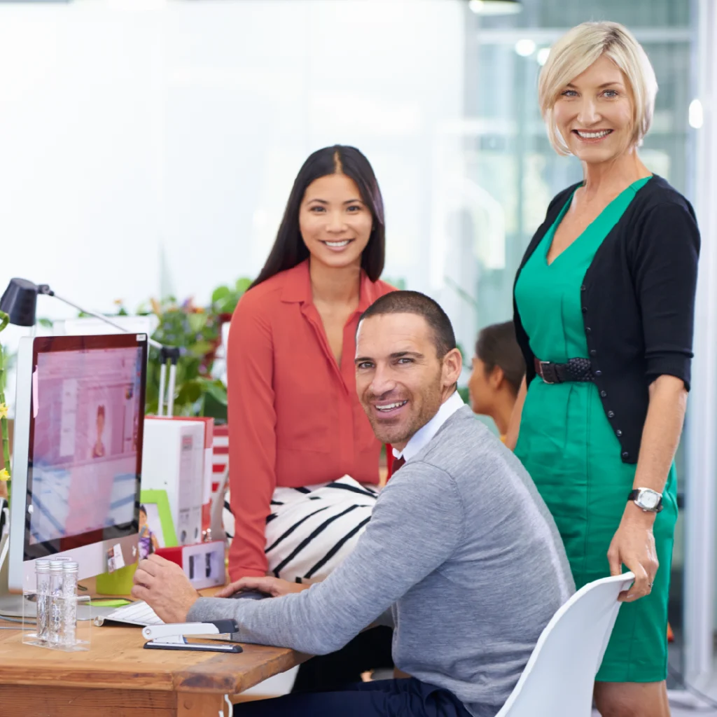 modern office with designers collaborating